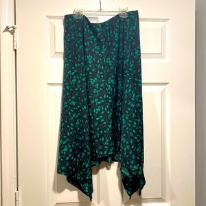 Black and green floral skirt